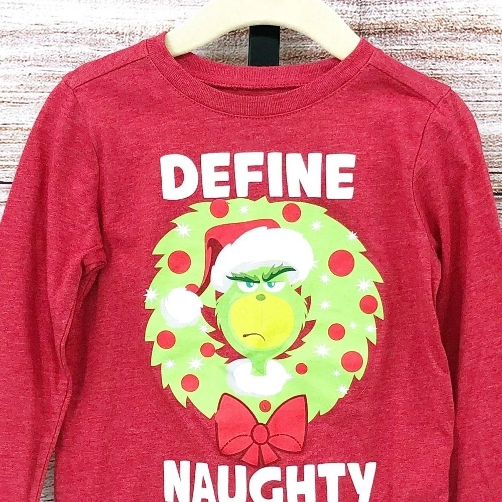 Old Navy Red and Green Grinch Graphic Holiday Shirt Size 3T